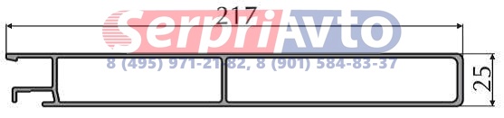 Панель стенки (алюмин) верхняя (шир=217мм) по метру